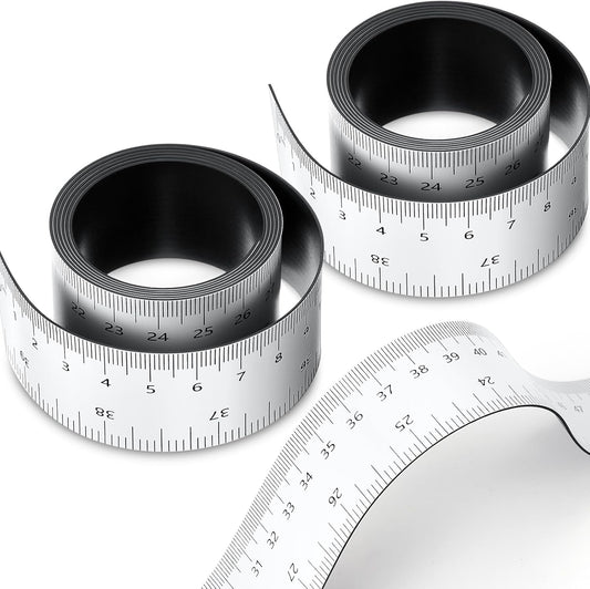 2 Pcs 39.37 Inch Magnetic Ruler Flexible Magnetic Ruler Magnet Measuring Tape with Both Inches and Centimeters, Suitable for Whiteboard, Lathes, Workshops, Table Saws, Mills, Easy to Take