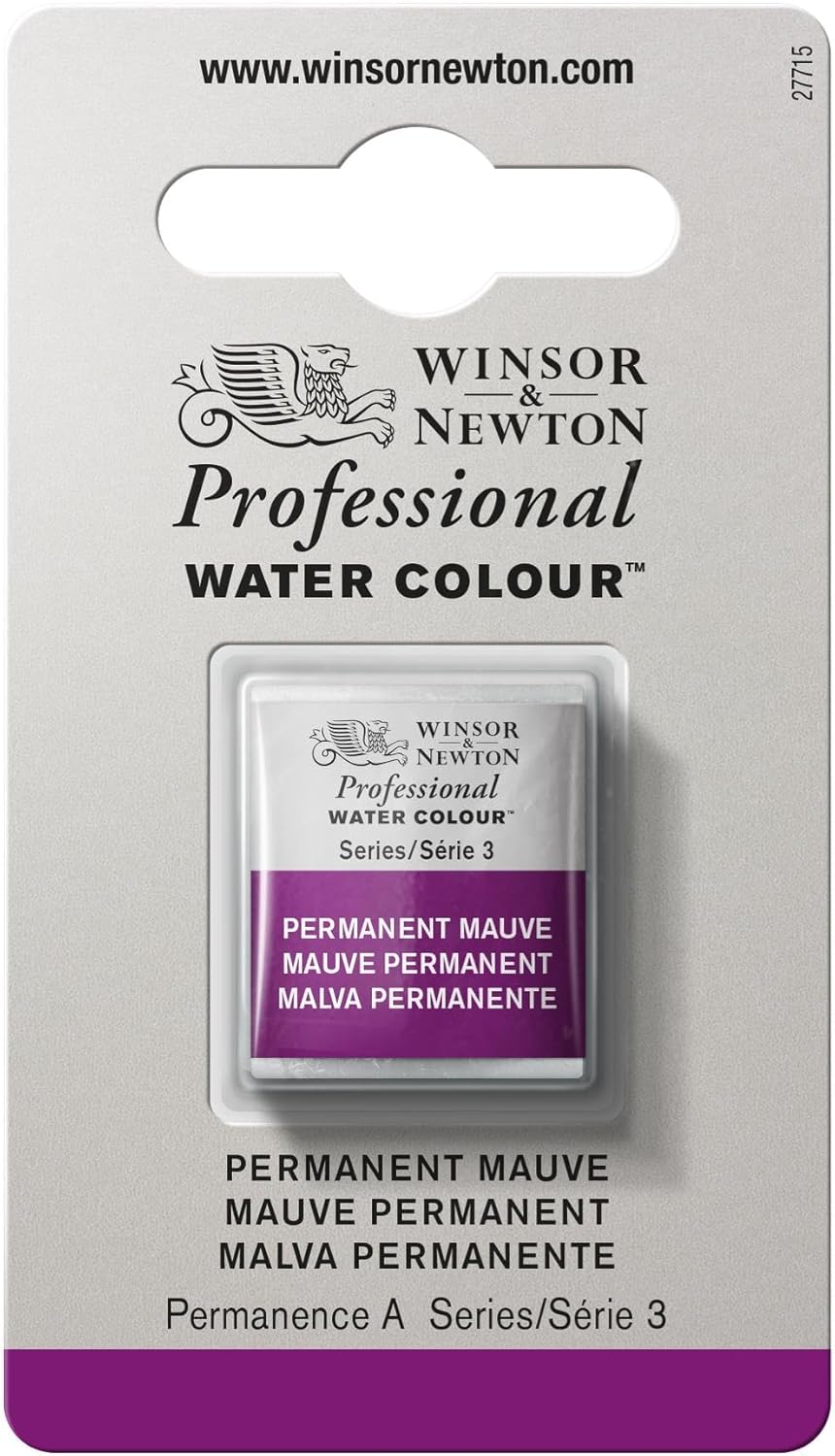 Winsor & Newton Professional Water Colour Paint, Half Pan, Permanent Mauve