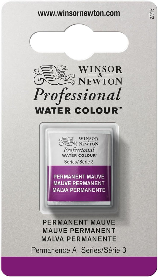 Winsor & Newton Professional Water Colour Paint, Half Pan, Permanent Mauve
