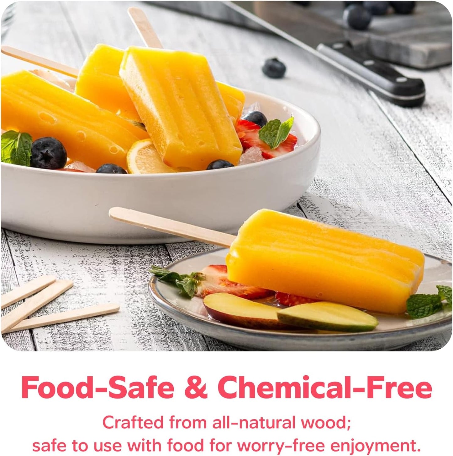 GUSTO [1000 Count] 4.5 Inch Wooden Multi-Purpose Popsicle Sticks for Crafts, Ice, Ice Cream, Waxing, and Tongue Depressor Wood Sticks (Formerly Comfy Package)