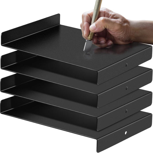 Suzile Bench Hook Metal Inking Plate Linoleum Printmaking Block Stop Ink Plate Printing Supplies Linocut Carving Tools for Block Printing Wood Carving, 9 x 7 x 1 Inches(4 Pcs)