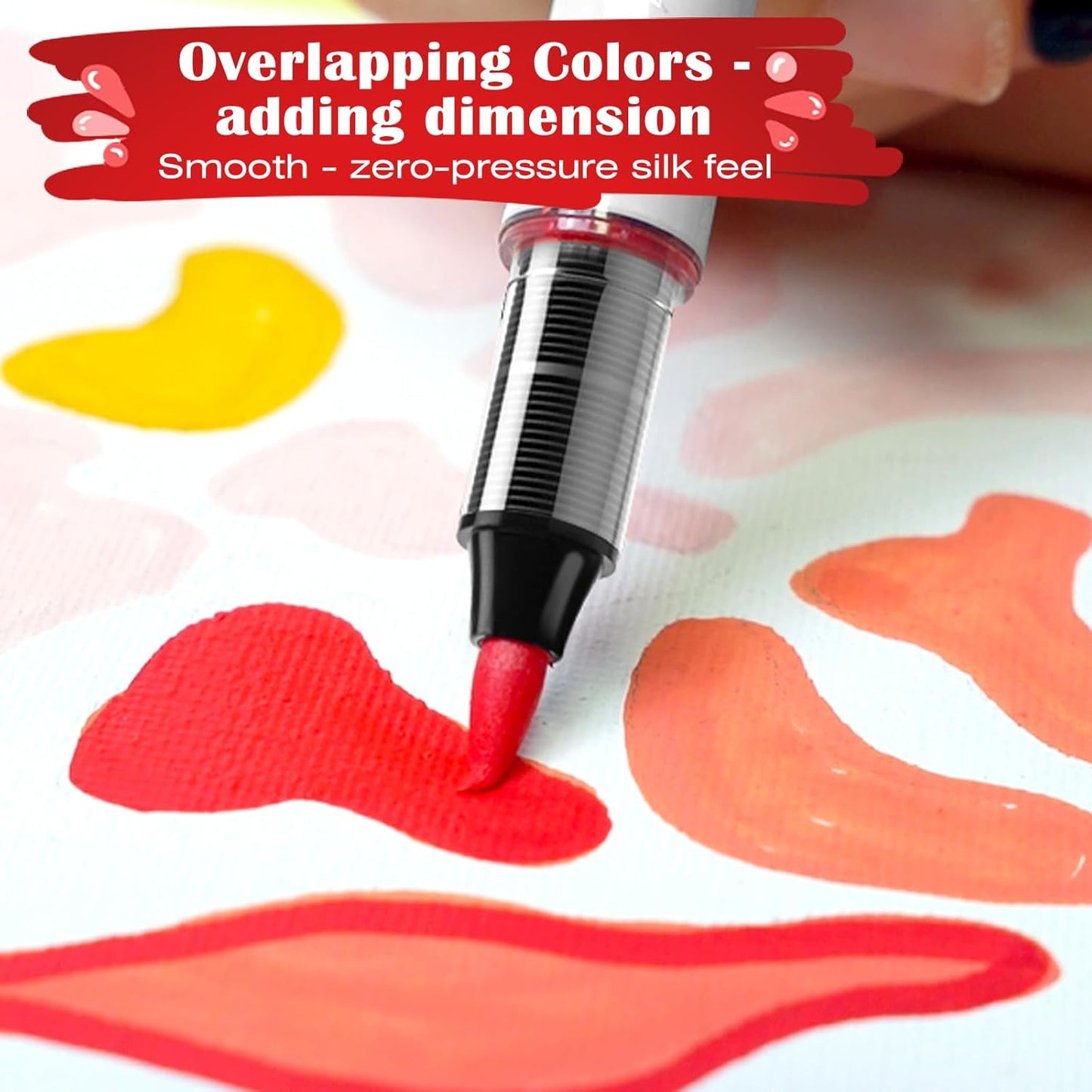 SFAIH Halloween Gifts Acrylic Paint Markers, 36 Colors Dual Tips Acrylic Brush Markers With Chisel Tip, Automatic Ink Control, Ultra-High Coverage, No Bleed Ink, Art Supplies for Rock, Canvas, Fabric