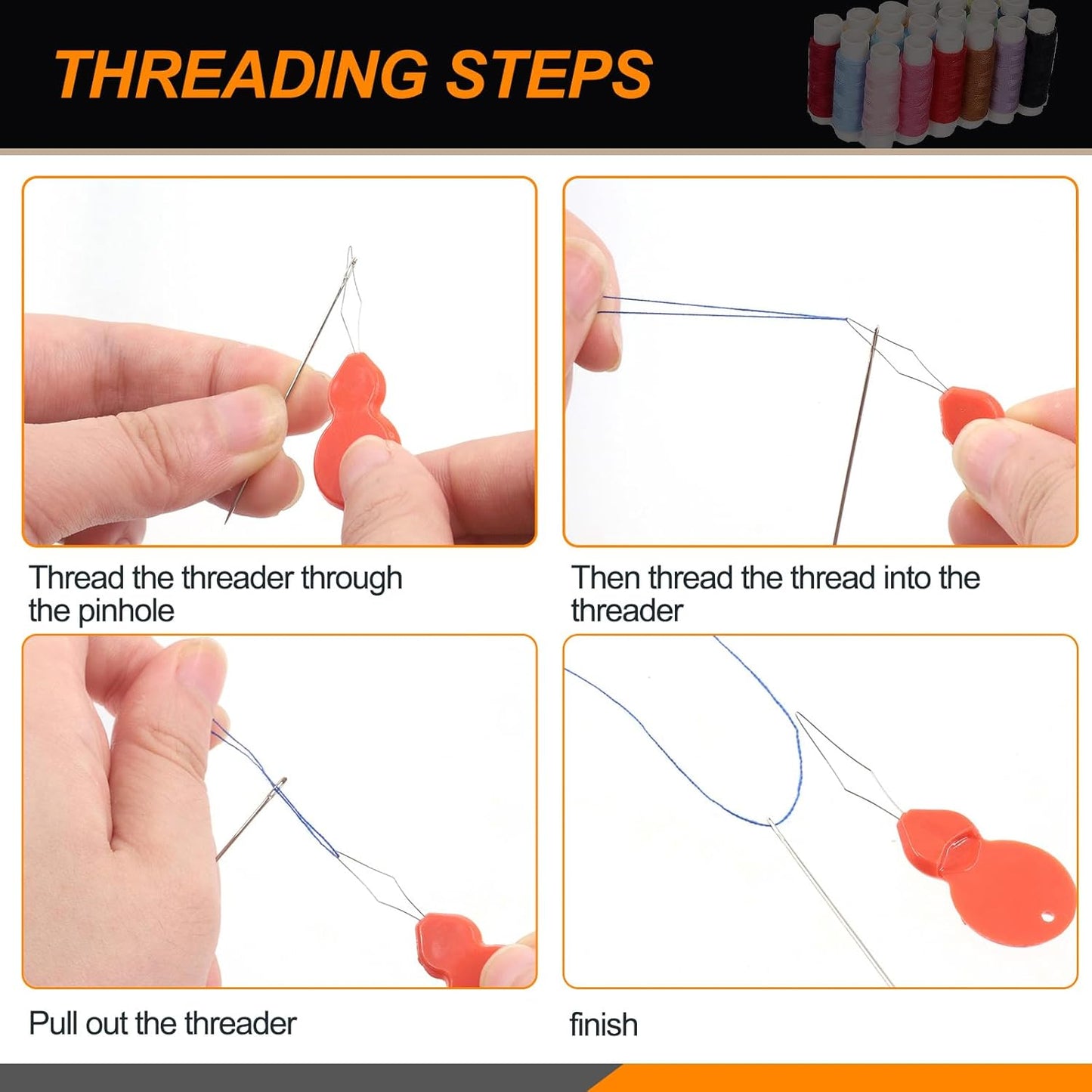 Rustark 86Pcs Sewing Kit With Portable Bag, Premium Supplies Includes 18 Colors Threads and Accessories for Home, Traveler, Emergency Repair