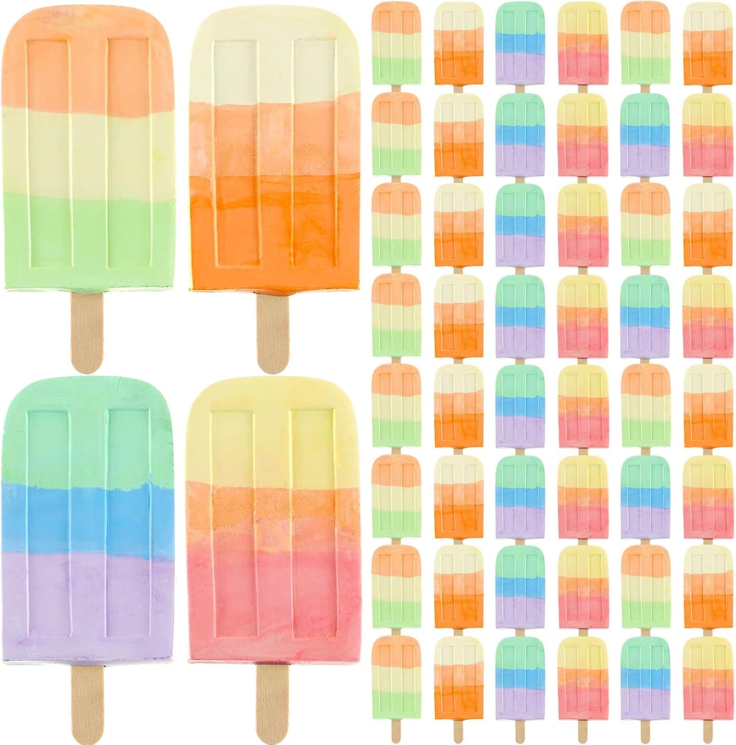 48 Pcs Ice Cream Sidewalk Chalk Set Multicolor Party Favors Bulk Washable Safe Outdoor Chalk for Kids Adults Fun Summer Playground Outdoor Activities Painting on Chalkboard Blackboard