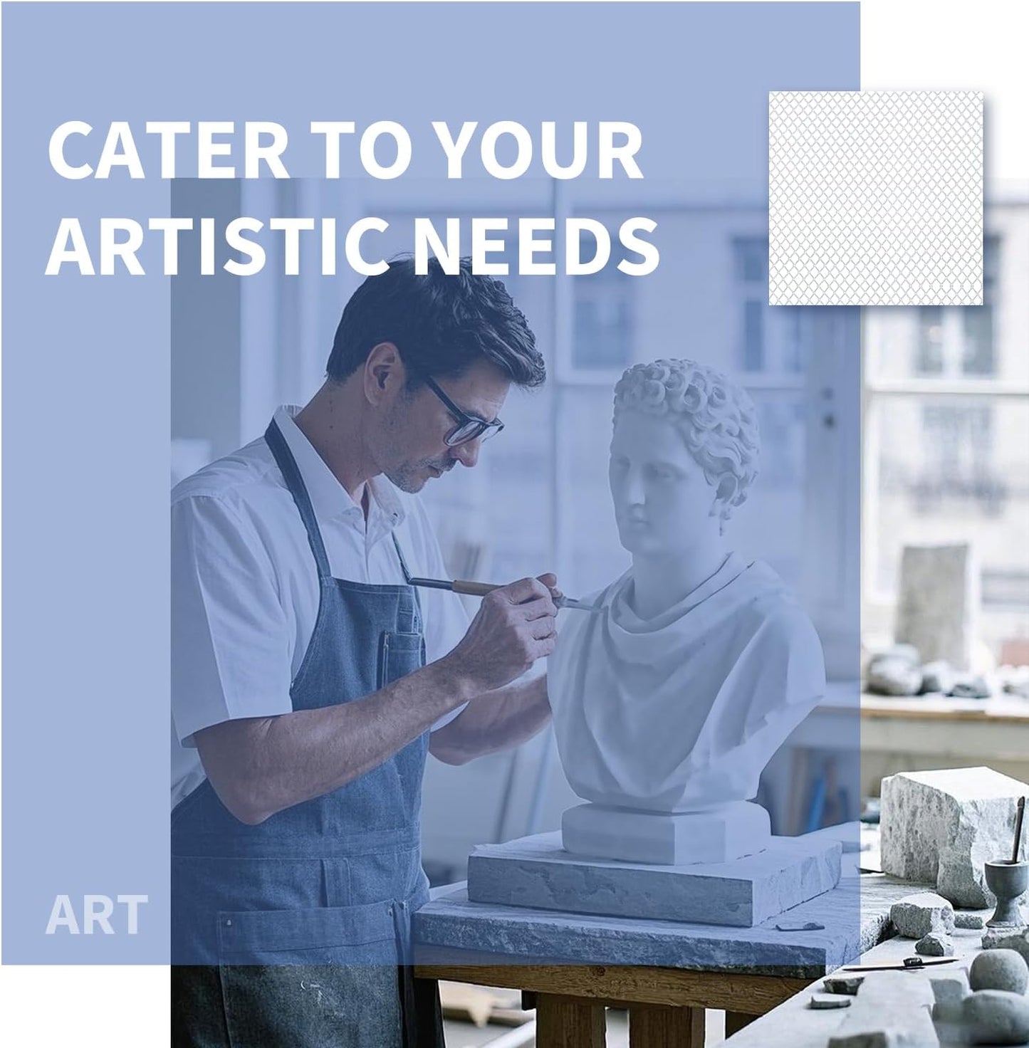 24 Inch by 10 Foot Sculpting Wire Mesh, Aluminum Wire Mesh for Arts and Craft,Sculpting Mesh Roll 24 Inch×10 Foot, Stainless Mesh Screen for Sculpting Clay DIY Projects Jewelry Making