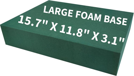 FLOFARE Floral Foam Base 15.7"L x 11.8"W x 3.1"H, Large Floral Foam Block for Fresh and Artificial Flower Arrangement Supplies for Arts, Crafts, Office Decor, Home Decor, Wedding Decor and Party