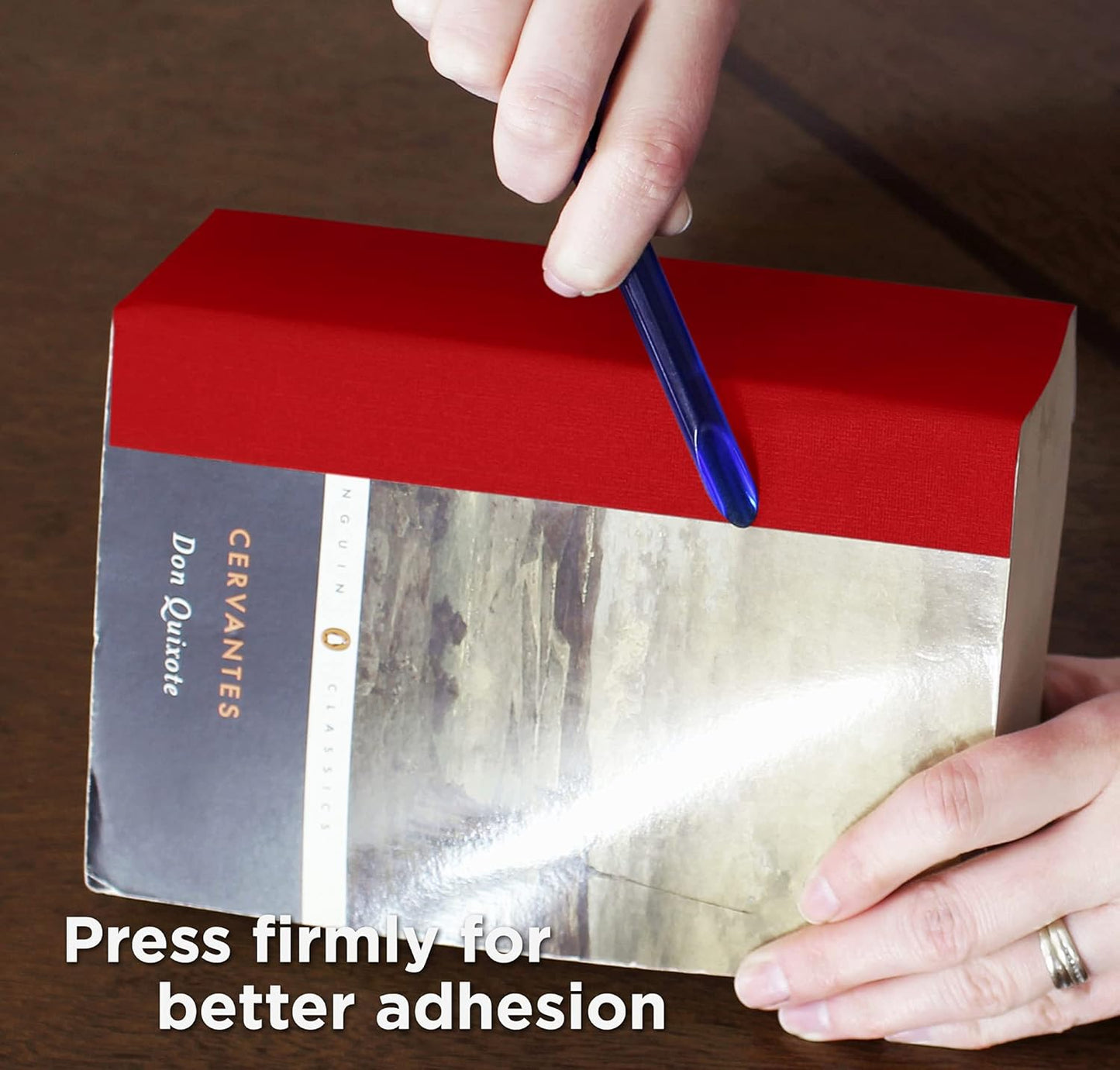 BookGuard 4 inch Premium Bookbinding Repair Cloth Tape, 15 Yard Roll, Red