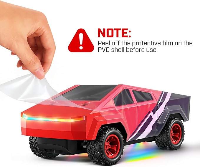 Remote Control Car RC Trucks - 2WD RC Truck Toy RC Cars for All Terrain, 1/24 Scale Pick-up Hobby Monster Truck Toys 2.4GHz Off-Road Vehicles Kids Gifts for Boys/Girls Age 3+, Red