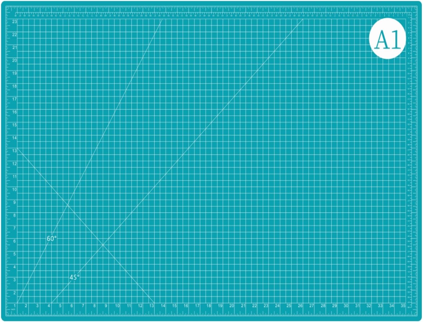 24"x36" Self Healing Cutting Mat, Sewing Mat for Crafts, Double Sided 5-Ply Table Cutting Board for Fabric Quilting Leather Modeling Hobby Project, Turquoise