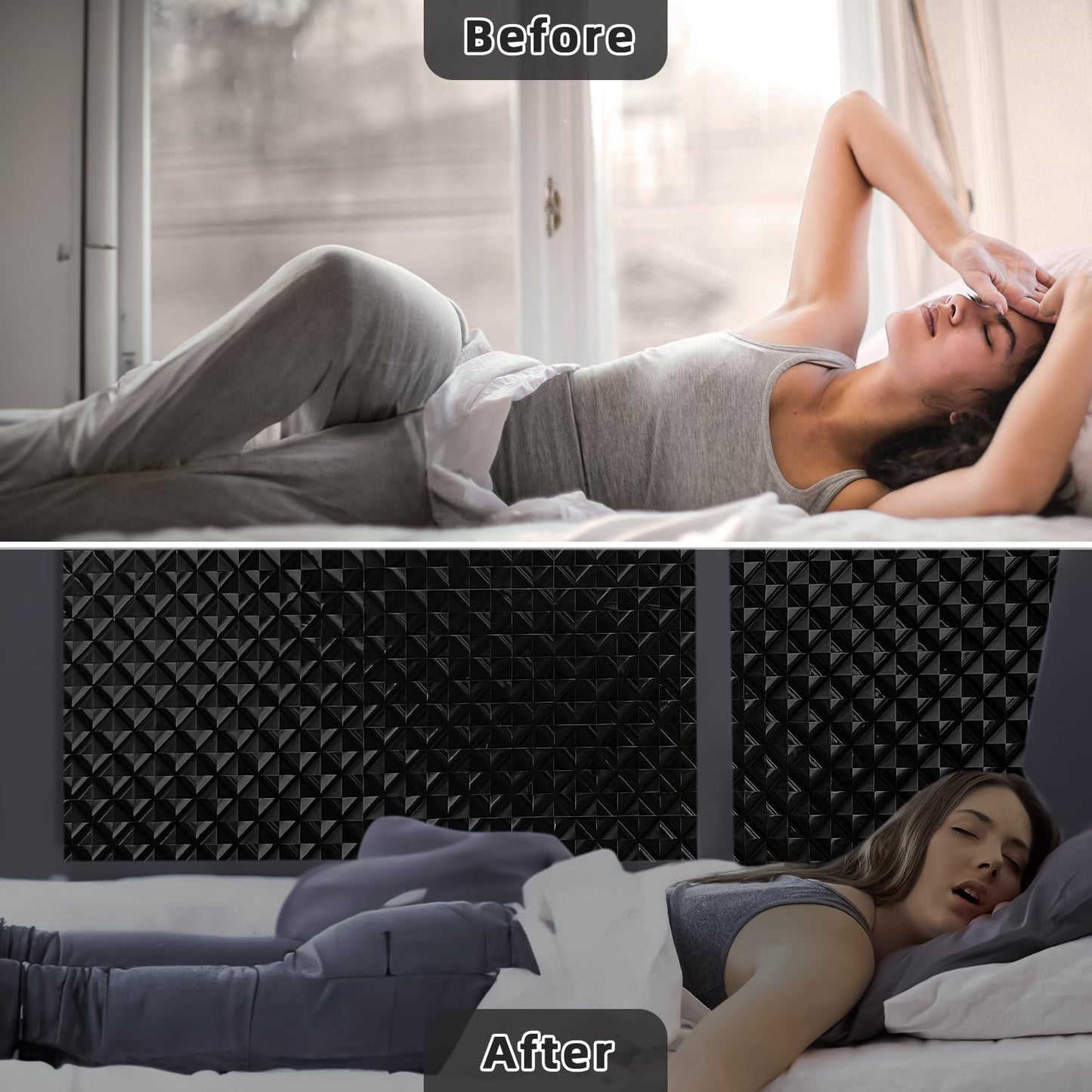 Qualsen Total Blackout Window Film Sun Blocking, Black Privacy Window Film Light Blocker, Thermal Cling Heat Control, Room Darkening Glass Sticker for Door Covering, 23.6×78.7inch