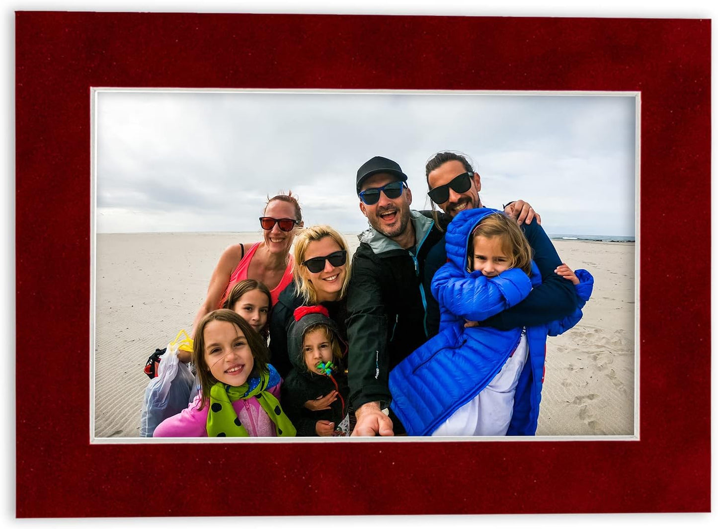 Poster Palooza Pack of Ten 8x10 Mats Bevel Cut for 6x8 Photos - Acid Free Bright Red Suede Precut Matboards for Pictures, Photos, Framing - 4-ply Thickness