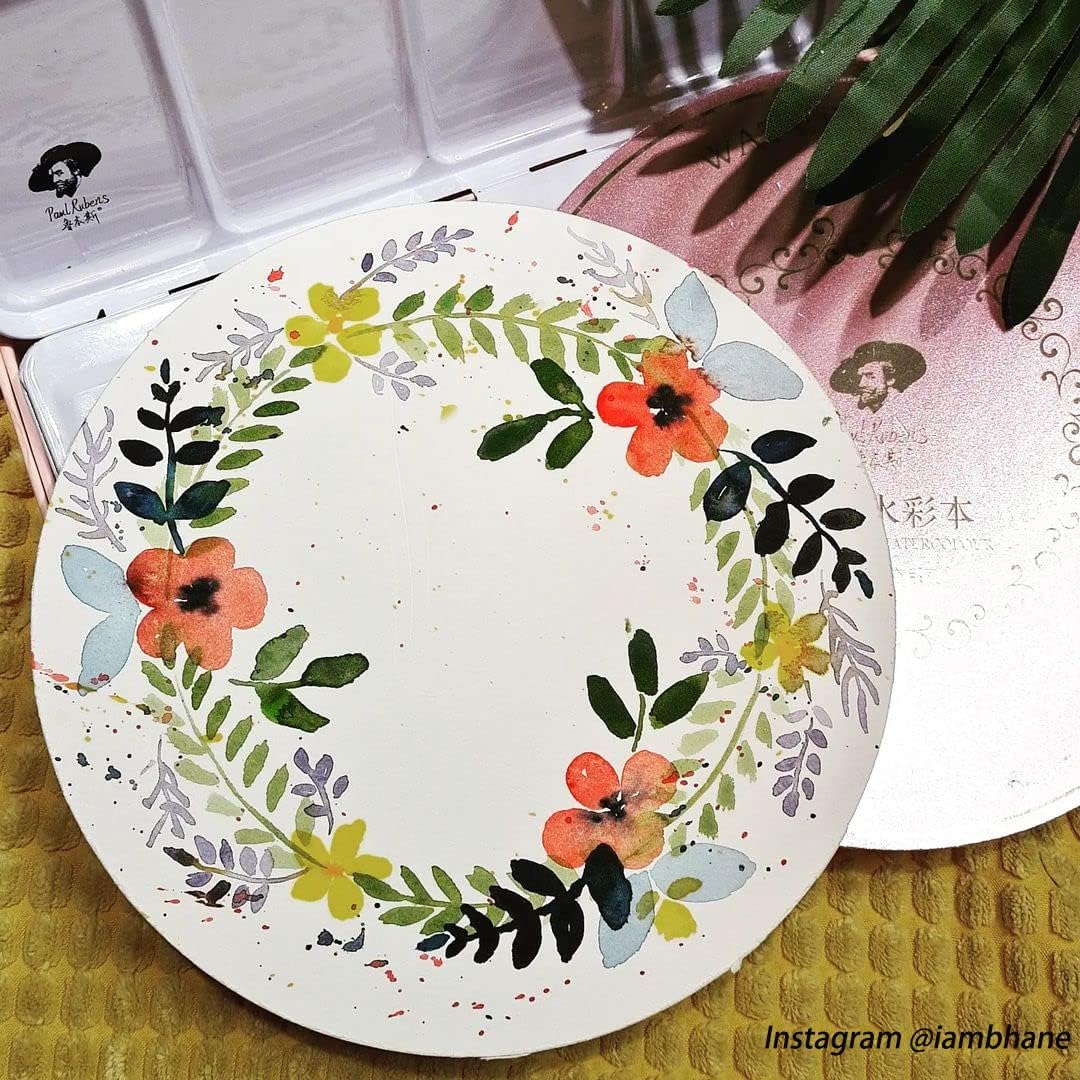 Paul Rubens Artist Grade Watercolor Paint, 48 Colors Solid Cakes with Portable Metal Box for Artists, Beginners, Hobbyists, Students