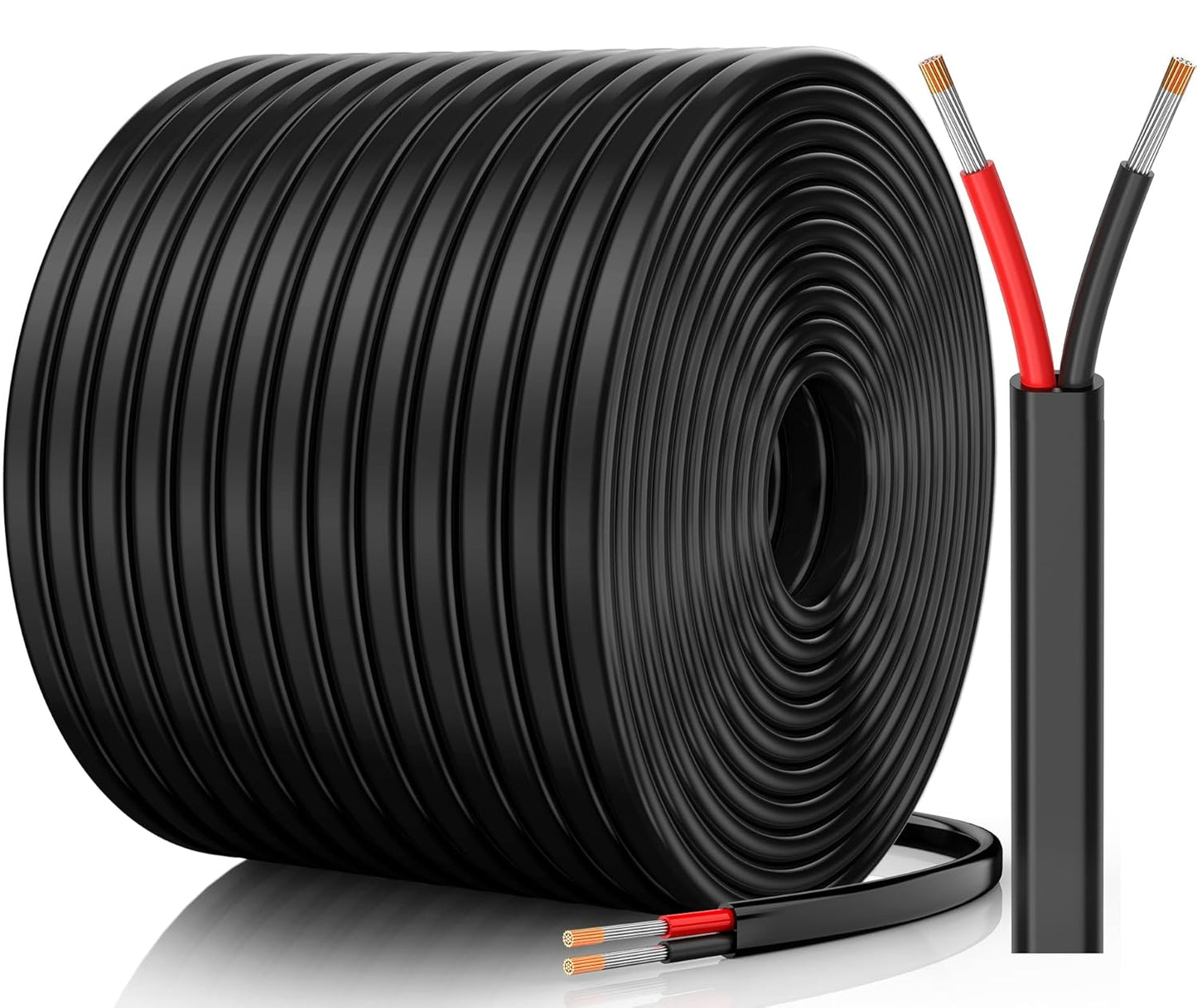 12 Gauge Wire, 12 AWG 2 Conductor Electrical Wire, Flexible/Oxygen-Free Tinned Copper/Stranded PVC 12/2 Cord for Automotive, Marine, LED Strips, Solar, RV, Lighting (200FT)