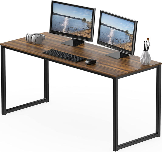 SHW Mission 55-Inch Home Office Computer Desk, Walnut