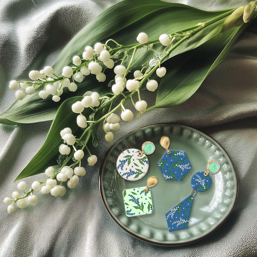 CHGCRAFT Lily of The Valley Polymer Clay Texture Sheets Flowers Silicone Texture Stamp Clay Texture Mat Modeling Pattern Pad Texture Sheets for Polymer Clay Jewelry and Clay Earrings Tools