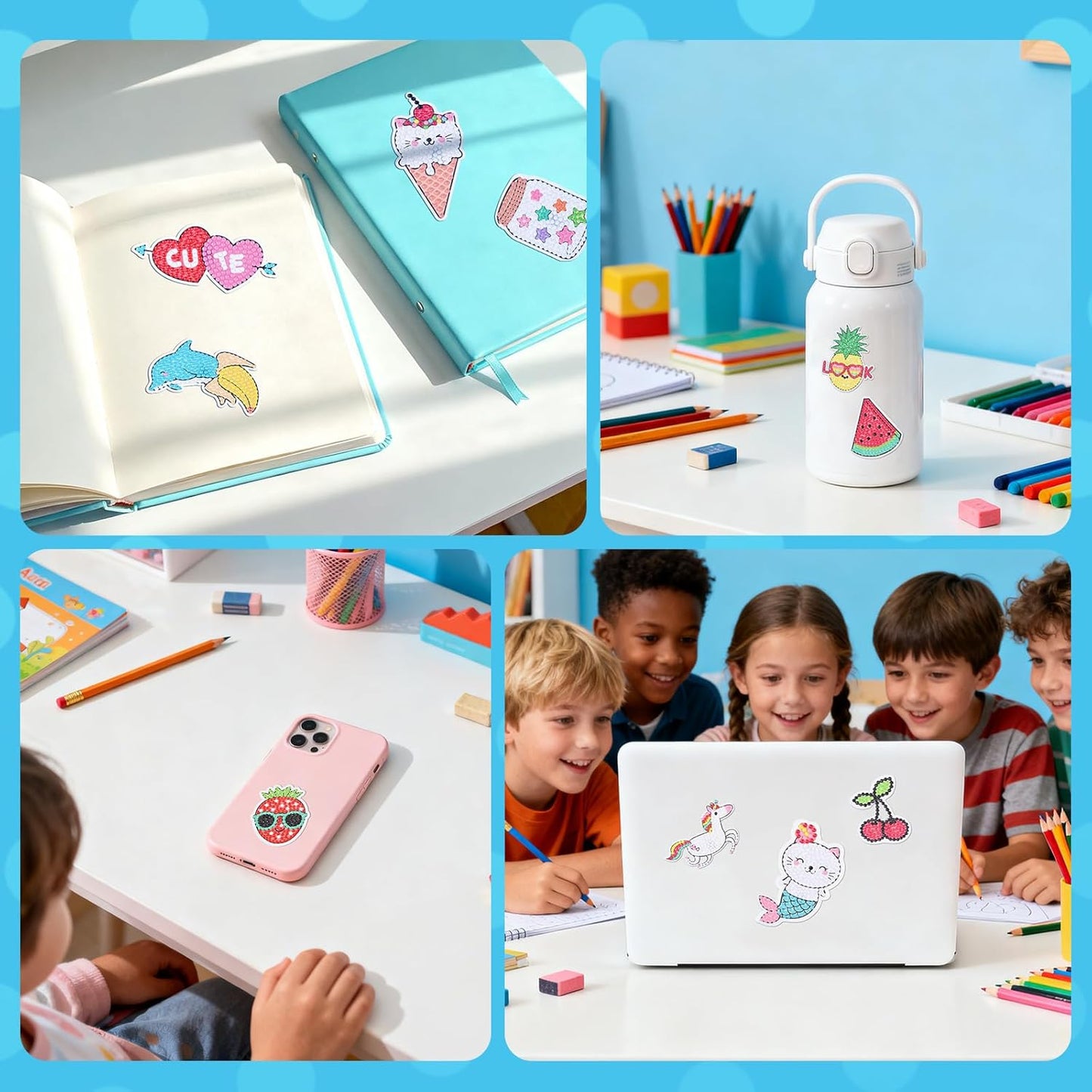 Cymbana 5D Painting Diamond Stickers Kits 25 Pcs Diamonds Dots Arts and Crafts for Kids Ages 6-8 8-12 Contains Unicorn, Mermaid, Cat