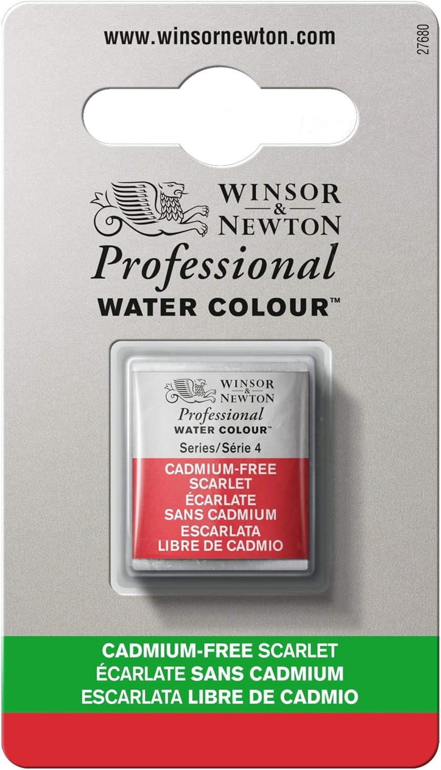Winsor & Newton Professional Watercolor, Half Pan, Cadmium-Free Scarlet