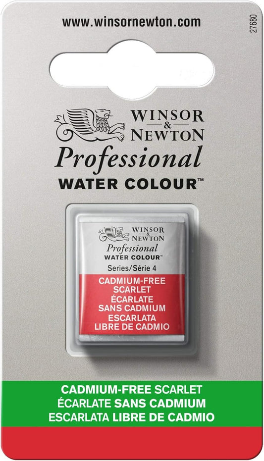 Winsor & Newton Professional Watercolor, Half Pan, Cadmium-Free Scarlet