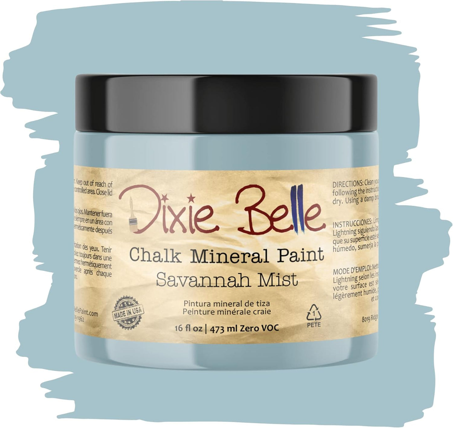 Dixie Belle Paint Company Chalk Finish Furniture Paint - Savannah Mist (16oz) - Matte Cloudy Blue Chic Chalk Mineral DIY Furniture Paint