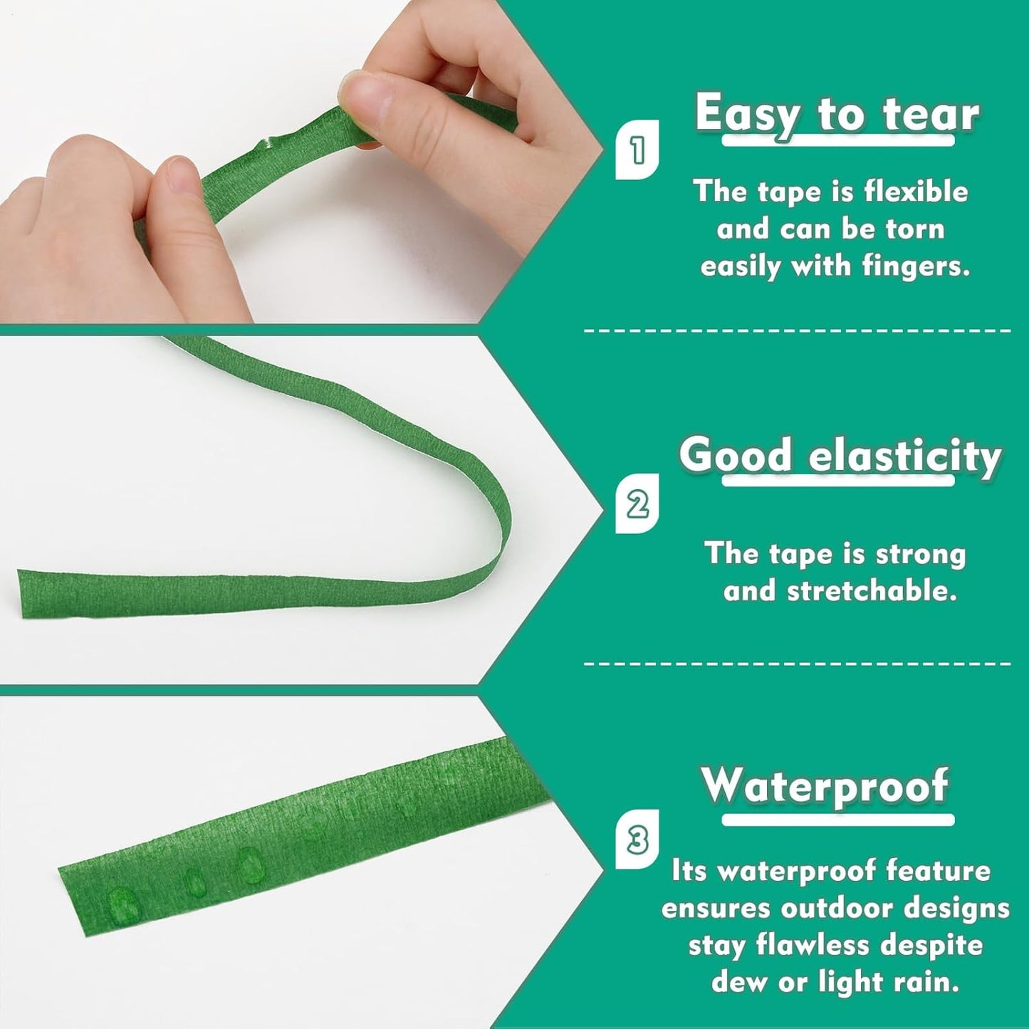 Floral Tape 1/2inch Flower Tape, Flower Tape for Bouquet Stem Wrap Floral Arranging Craft Projects Corsages, Wedding Bouquet