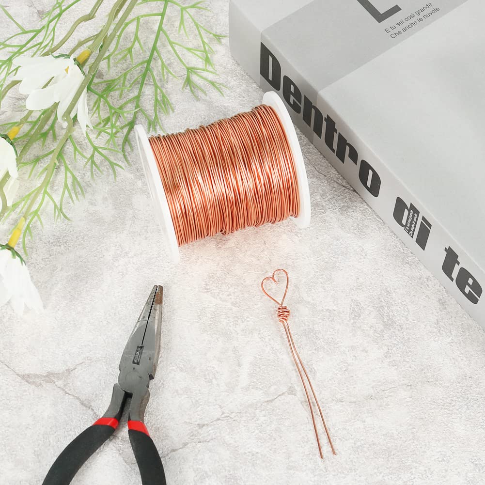 Tenn Well 20 Gauge Jewelry Wire, 328 Feet 0.8mm Bendable Aluminum Craft Wire for Jewelry Making, Beading, Sculpting and Bonsai Training (Copper)