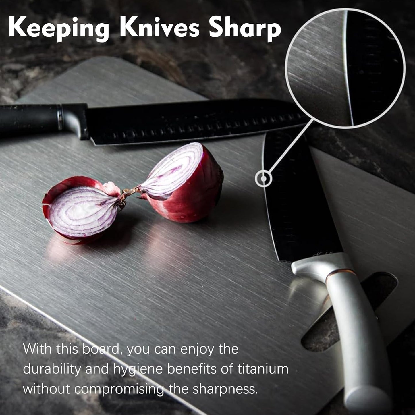 Titanium Cutting Board - 1 pack Titanium Cutting Boards for Kitchen,Double Sided Titanium Cutting Mat（7.67 * 11.81in）