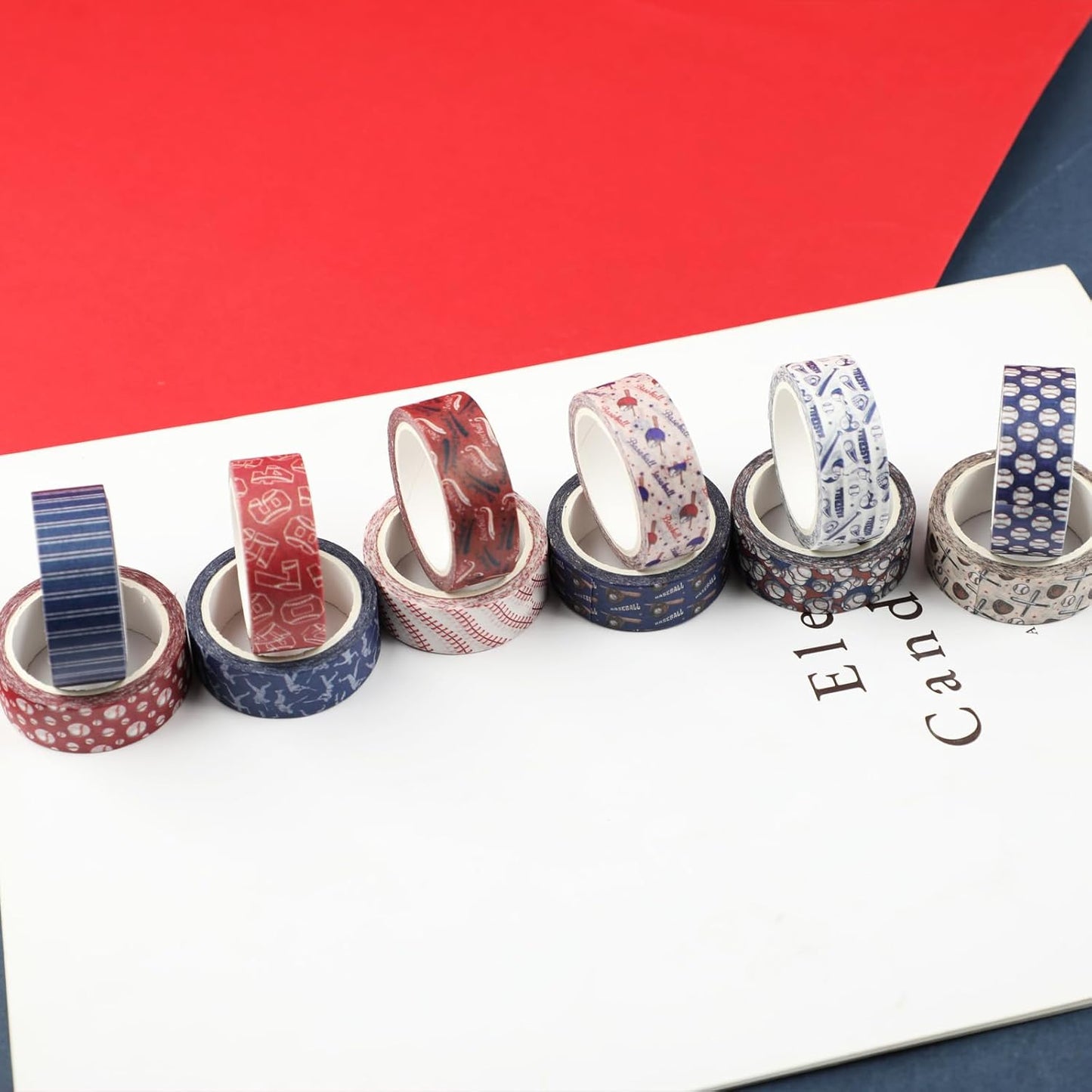 12 Rolls Baseball Washi Tape, Sport Masking Tape, Stadium Decorative Tapes for Scrapbook Journals Envelope DIY Craft Birthday Thanksgiving Christmas Party Gift Wrapping Supplies 16.4FT