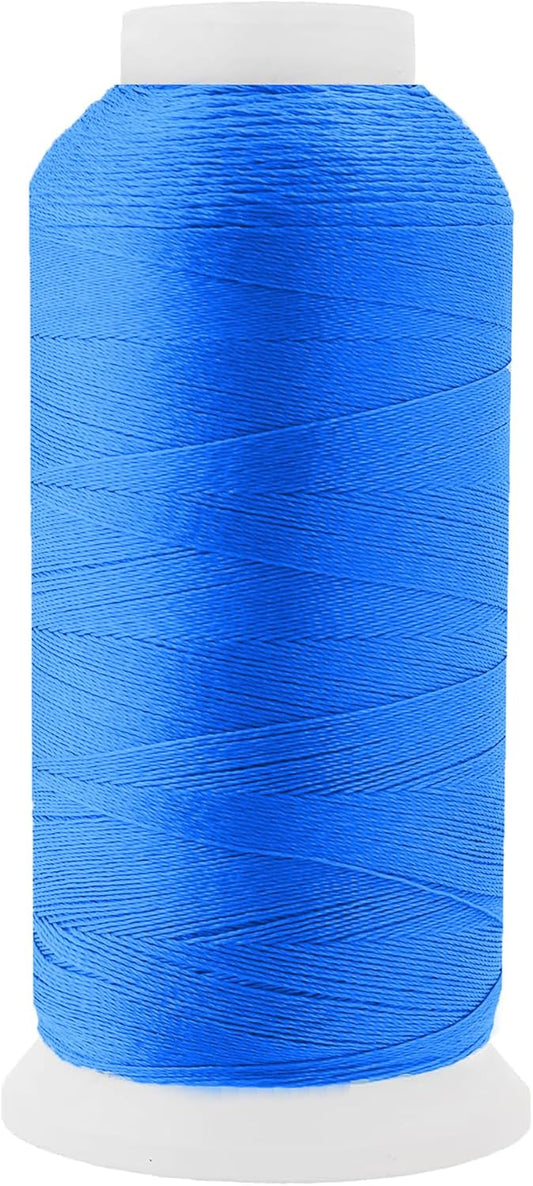 Mandala Crafts Sky Blue Heavy Duty Thread -1500 Yds Tex 90 Thread for Sewing Drapery Jeans Leather Hair Outdoor Marine Upholstery