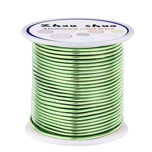 12 Gauge(2mm) Aluminum Wire 35 Yards Anodized Metal Wire for Bonsai Armature Crafting Sculpting Jewelry Craft Making Beading Floral (Light Green, 12 Gauge)
