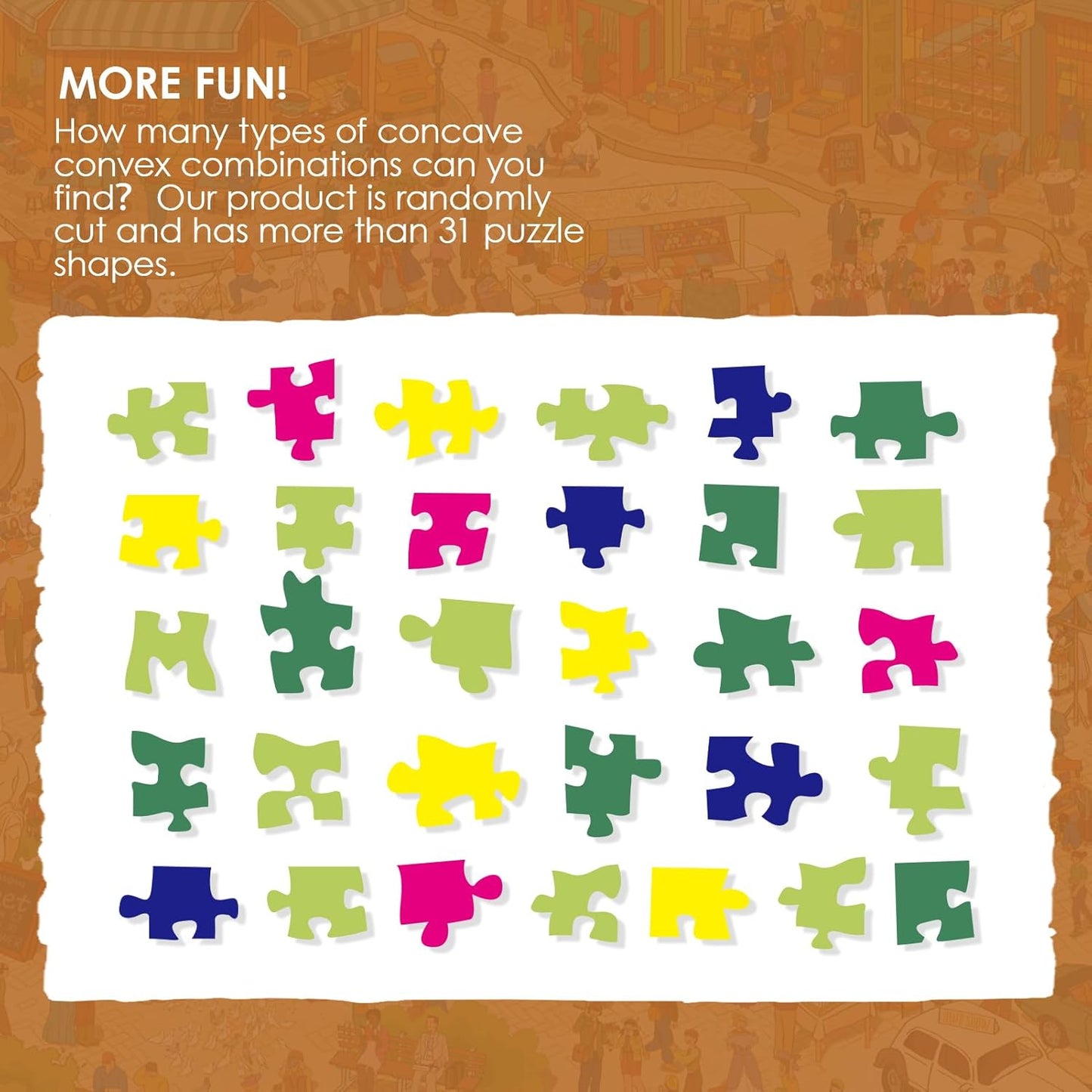 MOMIBOOK Puzzles for Adults 1000 Pieces Jigsaw Puzzles of Happy Shopping at The Market, Painting Image Town Difficult Challenging Hard Impossible Puzzle Unique Funny Party Christmas Birthday Gifts