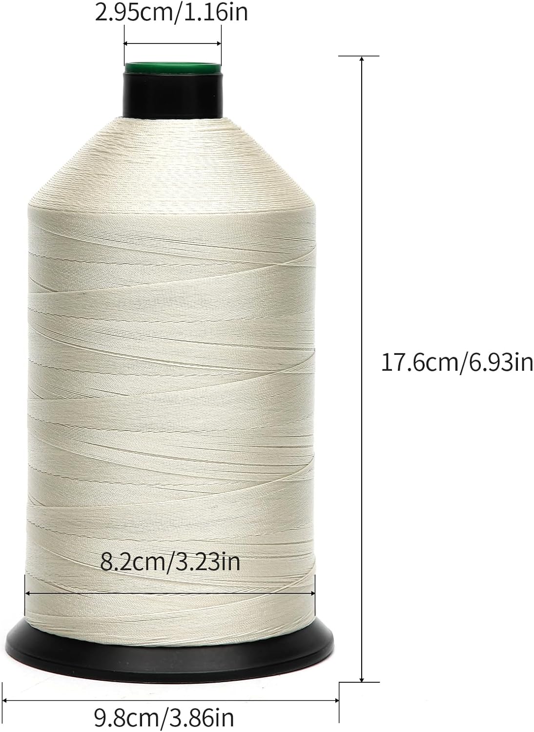 Extra Strong Bonded Nylon Thread #92 Tex90 – 16 OZ, 4200yds, Versatile Stitching Solution for Leather, Upholstery, Canvas Repair and More (Beige)