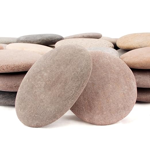 [About 31-36 PCS](18.2 Pounds) Painting Rocks, 3.2"-4.7" River Rocks, Flat Stones, Craft DIY Rocks