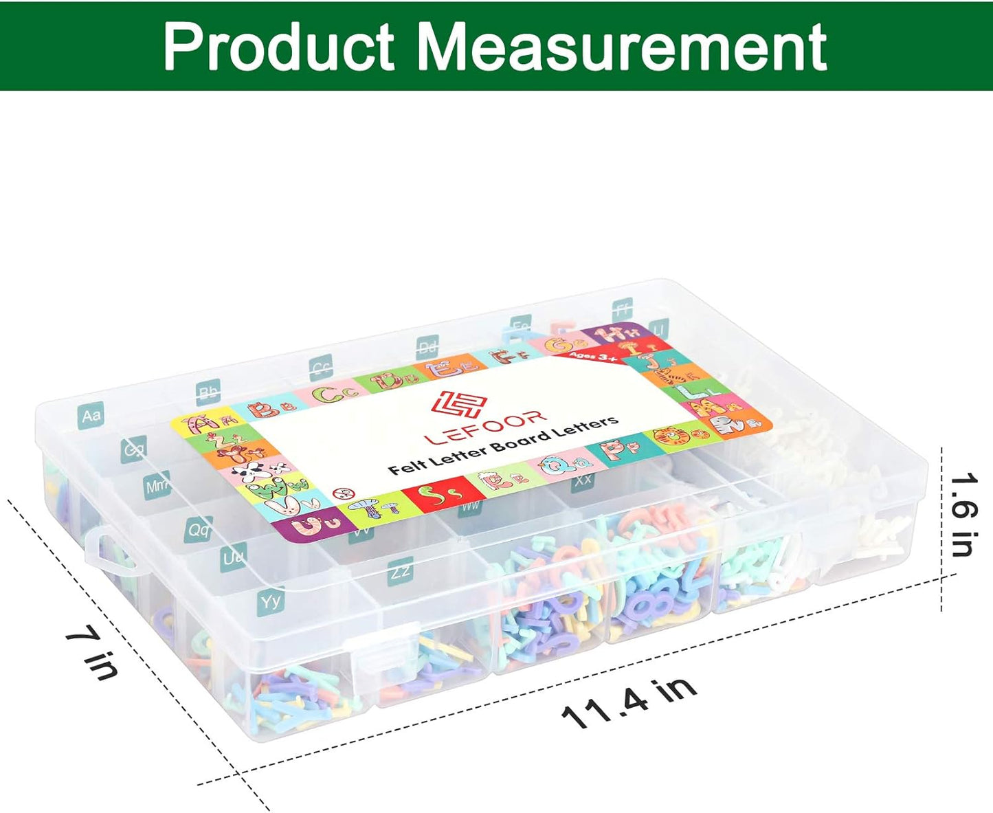 Letter Board Letters Only,850 PRE-Cut Characters (3/4 Inch,in 5 Colors) with Sorting Tray,Felt Letter Board Letters (Choice C)