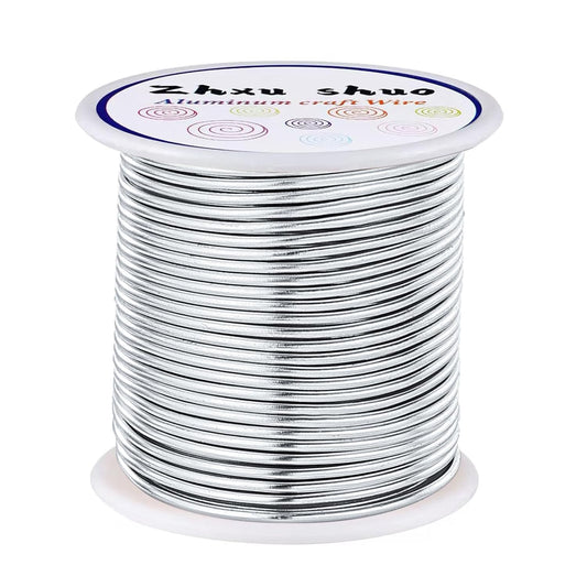12 Gauge(2mm) Aluminum Wire 35 Yards Anodized Metal Wire for Bonsai Armature Crafting Sculpting Jewelry Craft Making Beading Floral (Silver, 12 Gauge)