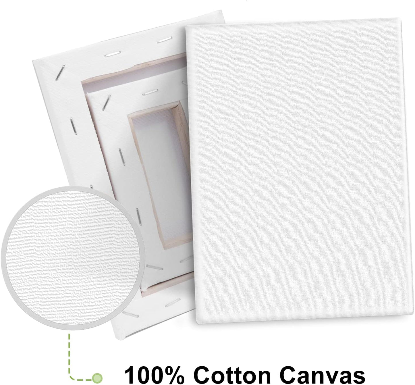 6Packs Mini Stretched Canvases for Painting with 3x5”, 4x4”, 4x6”, 5x5”, 5x7”, 6x6”, Painting Canvas for Oil & Acrylic Paint.