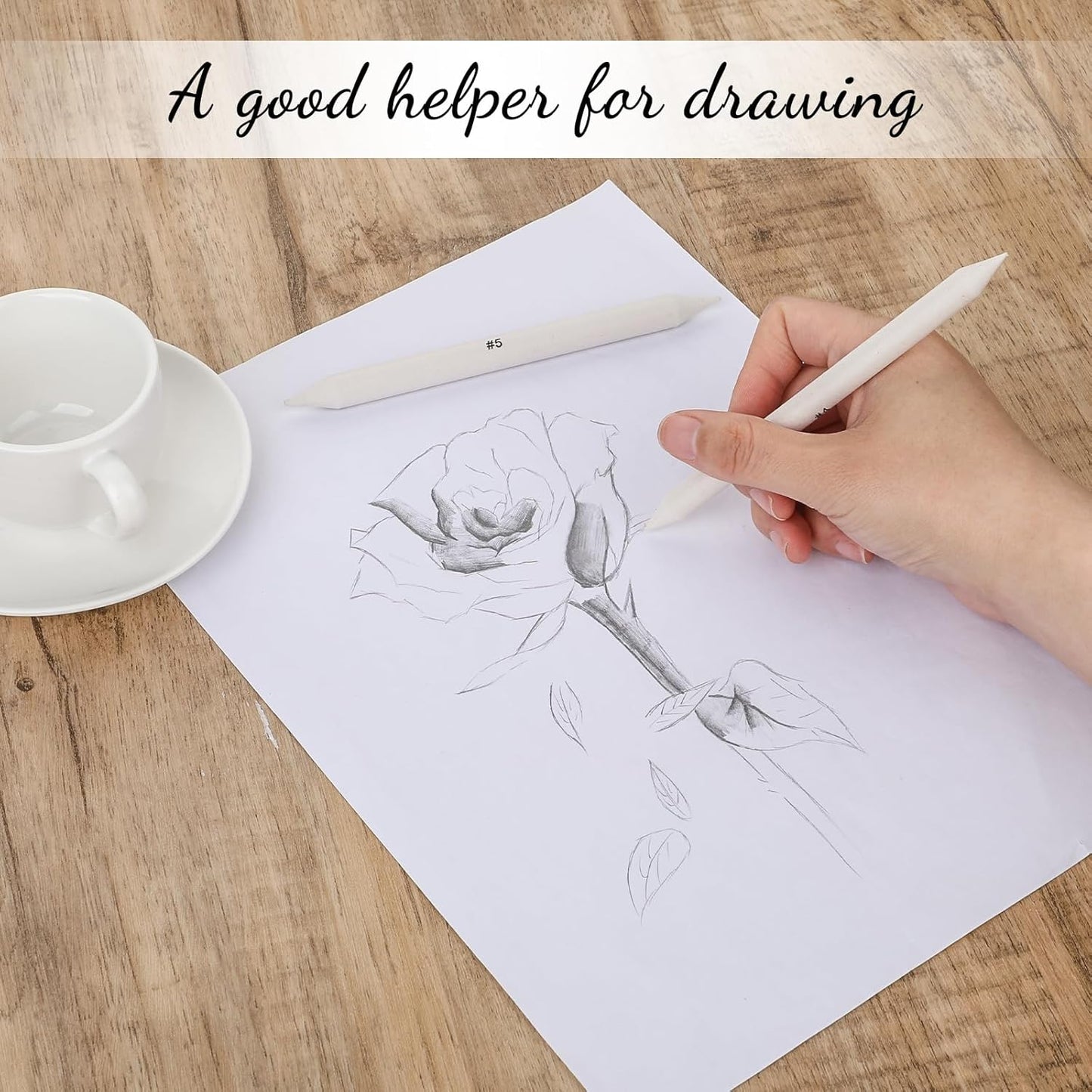 Blending Stump, 12 PCS Tortillions Blending Pencil Oil Pastel Blending Tools Shading Pencils Soft Paper Felts Sketch Blending Sticks for Artist Student Sketch Drawing Supplies (6 Sizes)