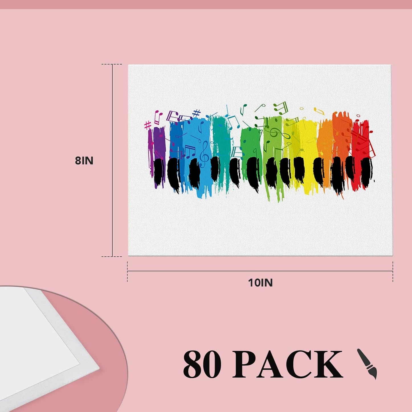 ESRICH Canvas Boards for Painting 8x10, 80 Pack Painting Canvas, Primed Cotton Canvas Panels 8x10 for Oil Paint, Watercolor, Acrylic Paint, Gouache and Tempera.