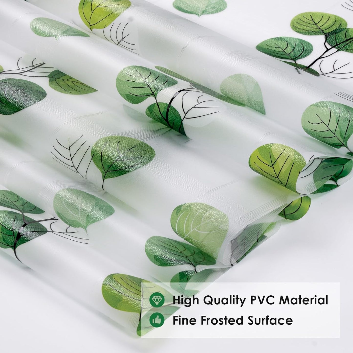 DKTIE Eucalyptus Leaves Stained Glass Window Film with Installation Tools, INS Style Window Privacy Film Decorative, Nordic Style for Home Decor (S541, 17.7'' x 78.7'')