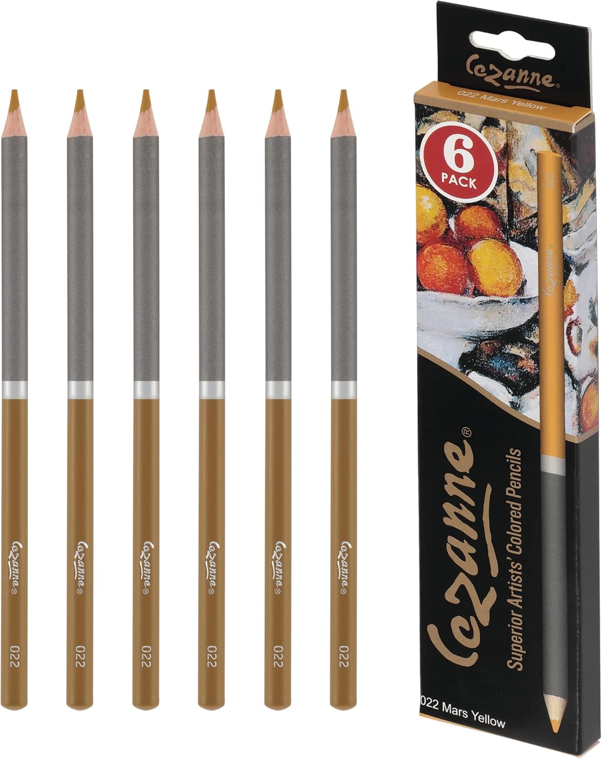 Cezanne Creative Mark Premium Colored Pencils Mars Yellow 6 Pack - Highly-Pigmented Drawing Pencils - Coloring Pencils for Drawing, Blending, Coloring, and More