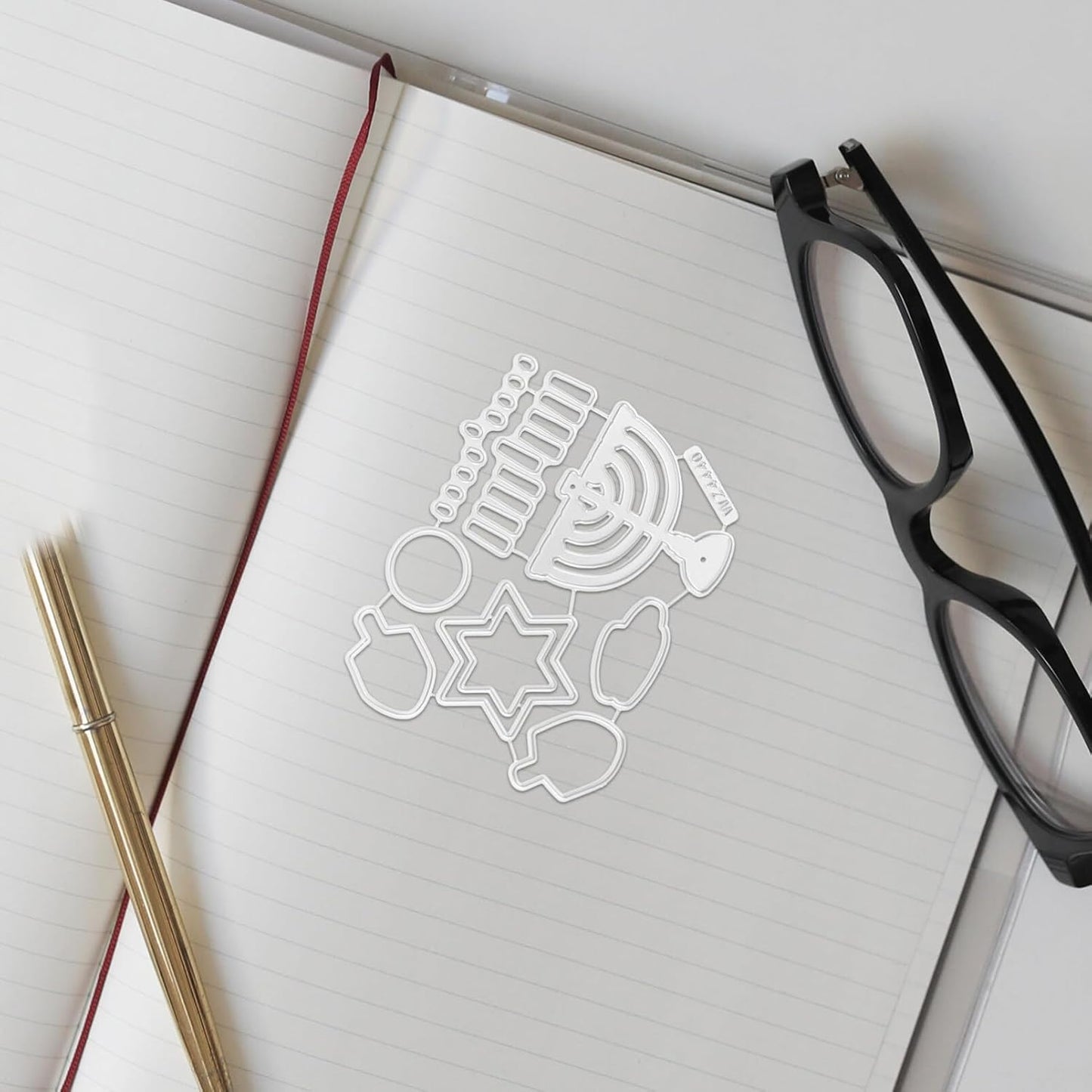 Hanukkah Metal Cutting Dies - Menorah Metal Cut Stencil for DIY Scrapbooking, Holiday Crafting, Decorative Album, and Card Making