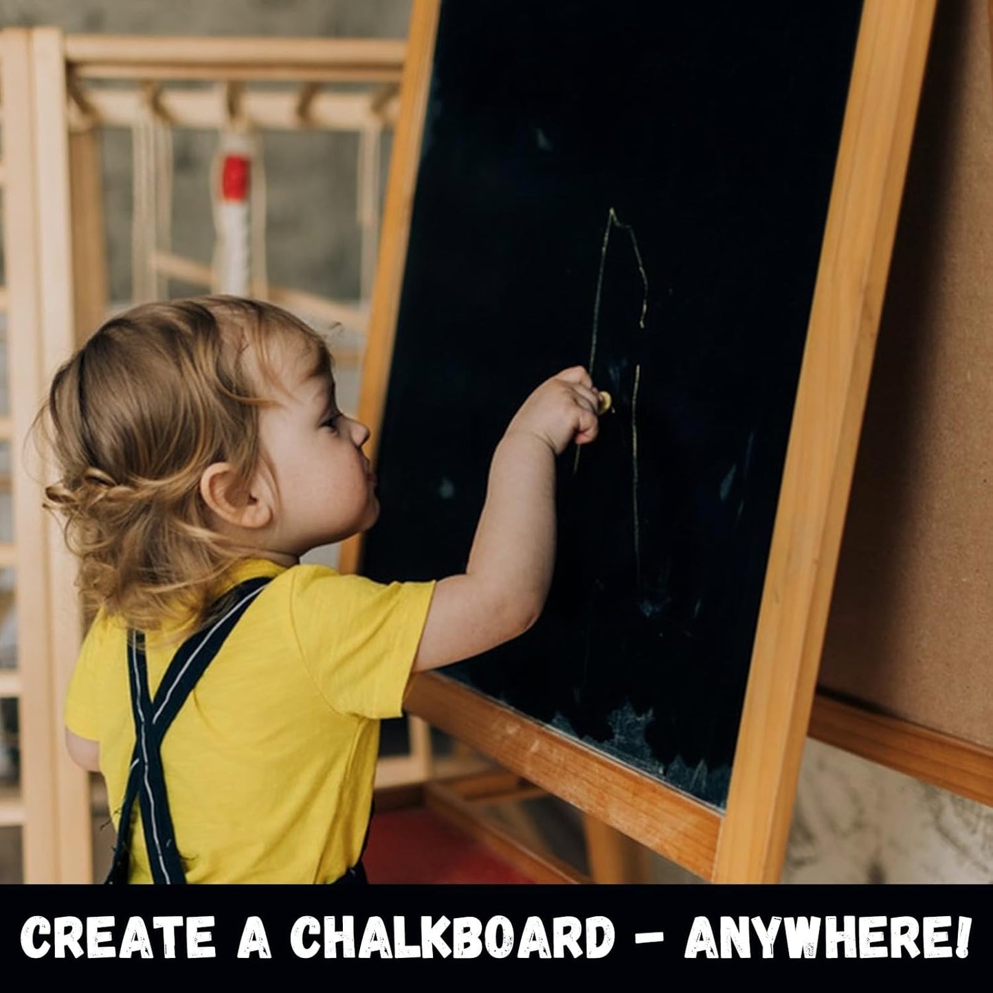 ShangTianFeng Black Chalkboard Paint （32 FL Oz） - Matte Finish, Non-Toxic & Quick-Drying Chalk Paint for Walls, Wood, Metal, Glass | Easy Clean, Durable DIY Craft Paint for Kids Room, Kitchen, Classroom Decor