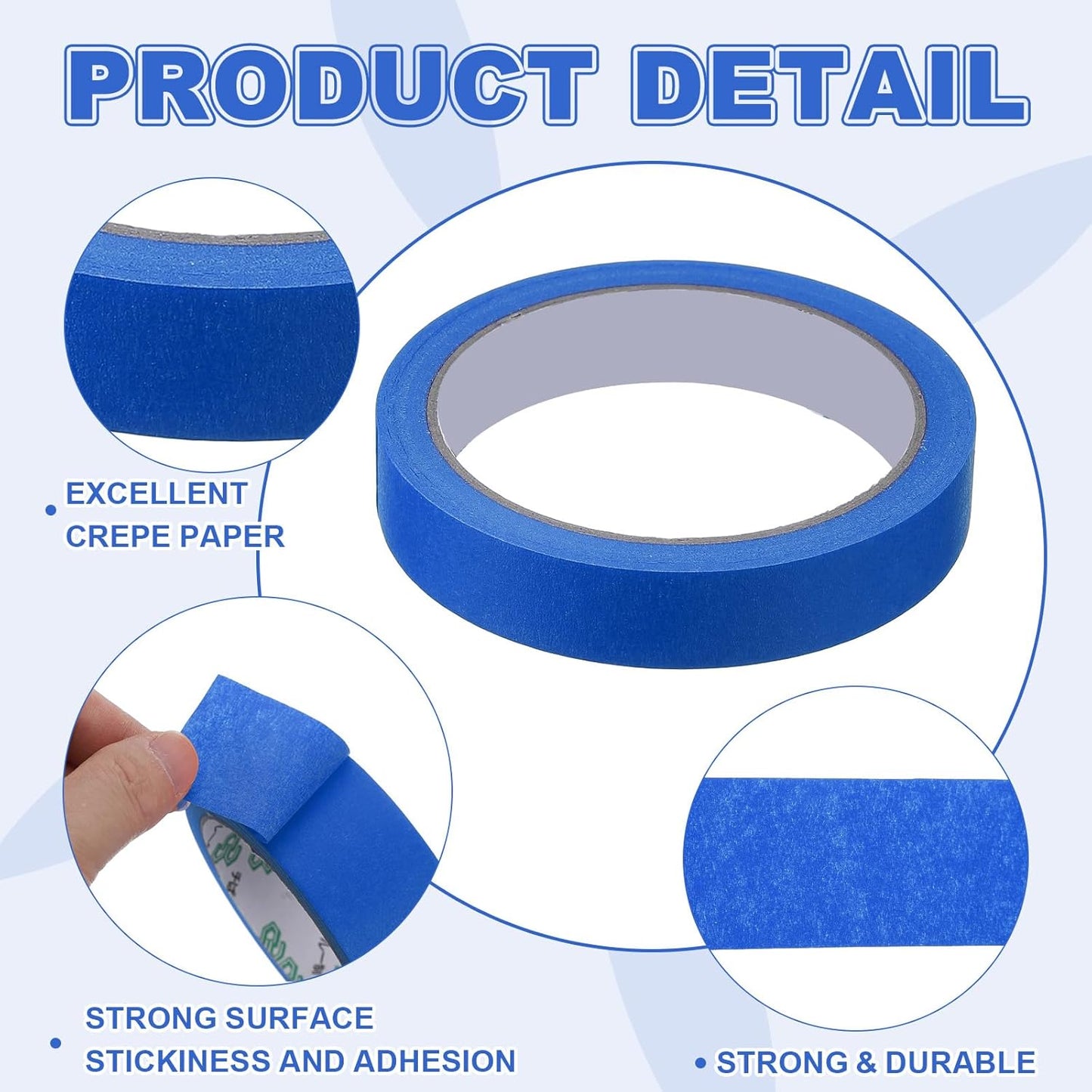 MECCANIXITY Masking Tape 0.7 Inch x 21 Yard Painter's Tape Blue Paint Tapes for DIY Crafts Arts Drawing Decoration Labeling Car Painting Artist Teachers, Pack of 6