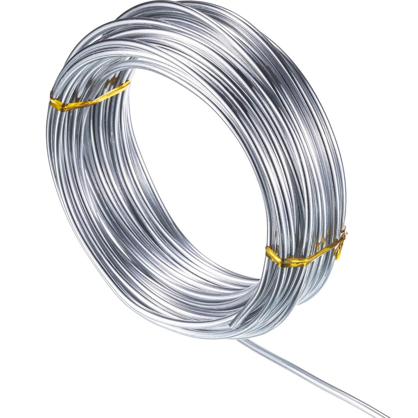 TecUnite Aluminum Craft Wire for Sculpting Armature Bendable Craft Wire for DIY Jewelry Making (1 Roll,Silver,10 M x 2 mm)