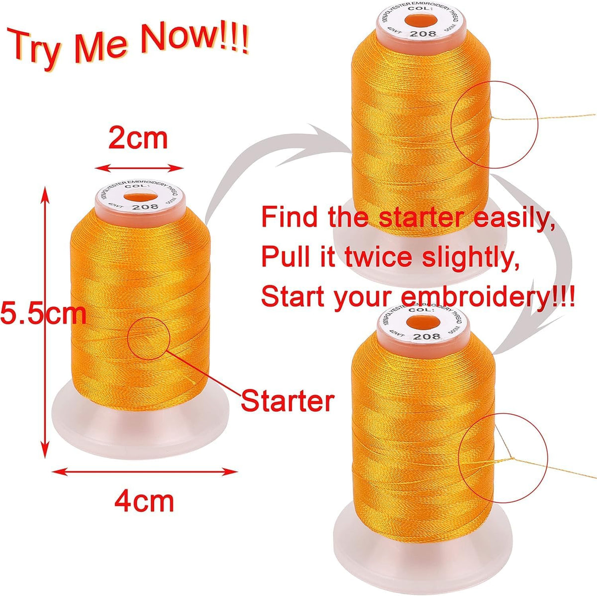 Machine Embroidery Thread 405 40 Spools Polyester Machine Embroidery Thread Kit 500M Colors Compatib ...