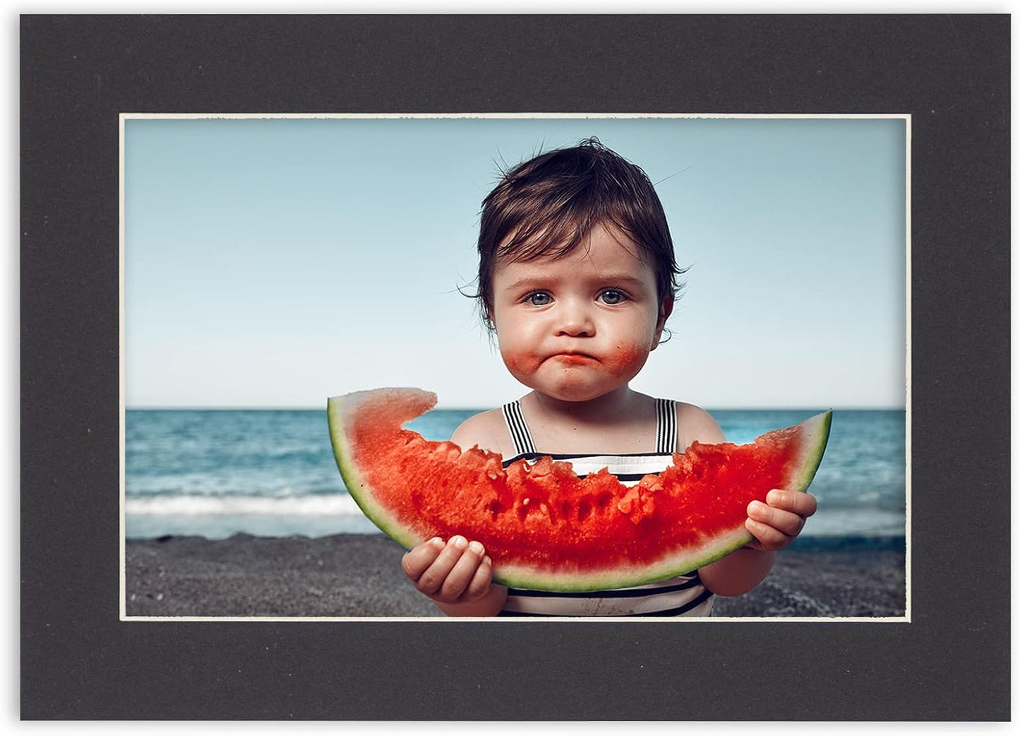 5.5x8.5 Mat for 8.5x11 Frame - Precut Mat Board Acid-Free Black 5.5x8.5 Photo Matte for a 8.5x11 Picture Frame, Premium Matboard for Family Photos, Show Kits, Art, Picture Framing, Pack of 100 Mats