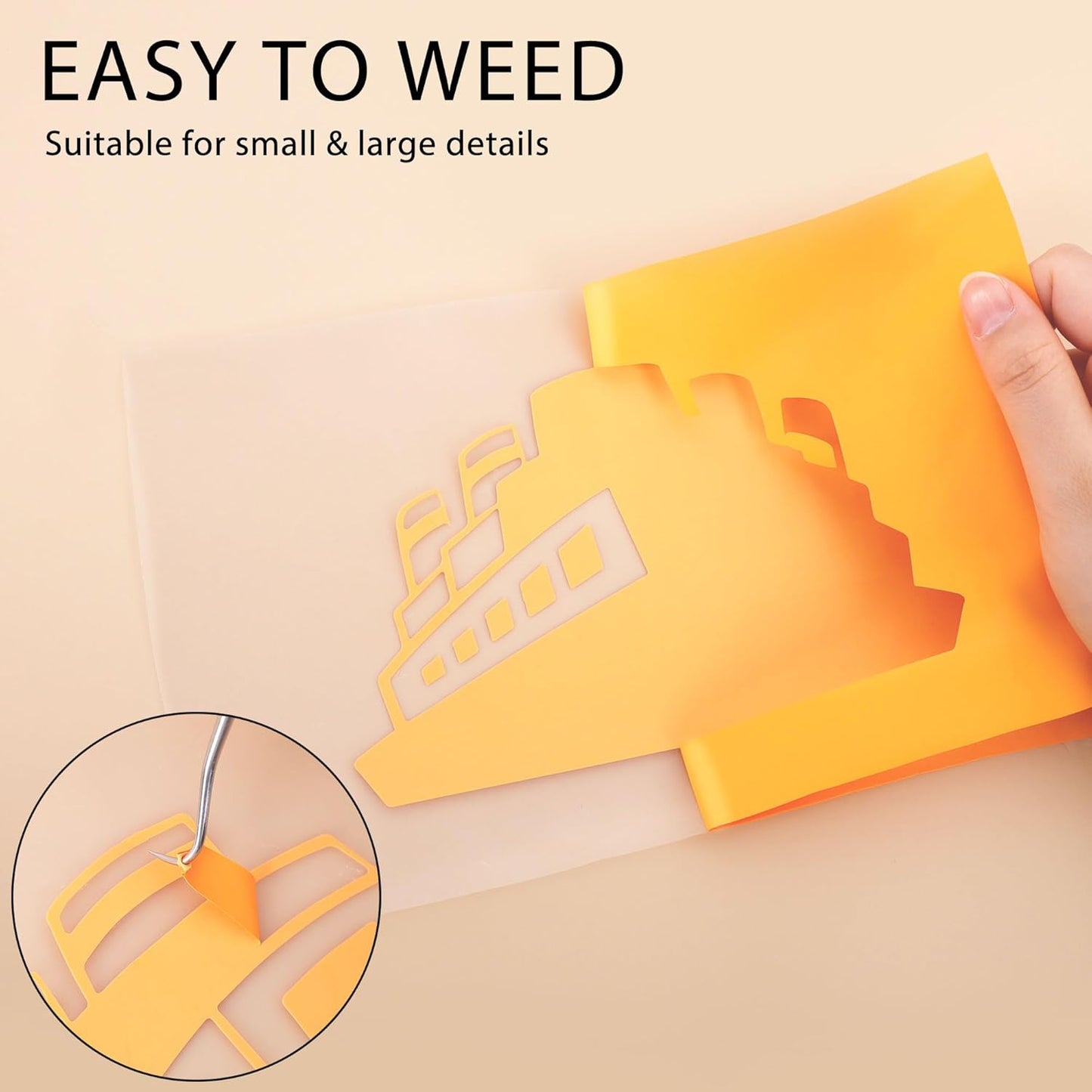 RENLITONG Yellow Orange Iron on Vinyl 12Inch by 20ft Roll HTV Heat Transfer Vinyl for T-Shirt HTV Rolls for All Cutter Machine - Easy to Cut & Weed for Heat Transfer Design