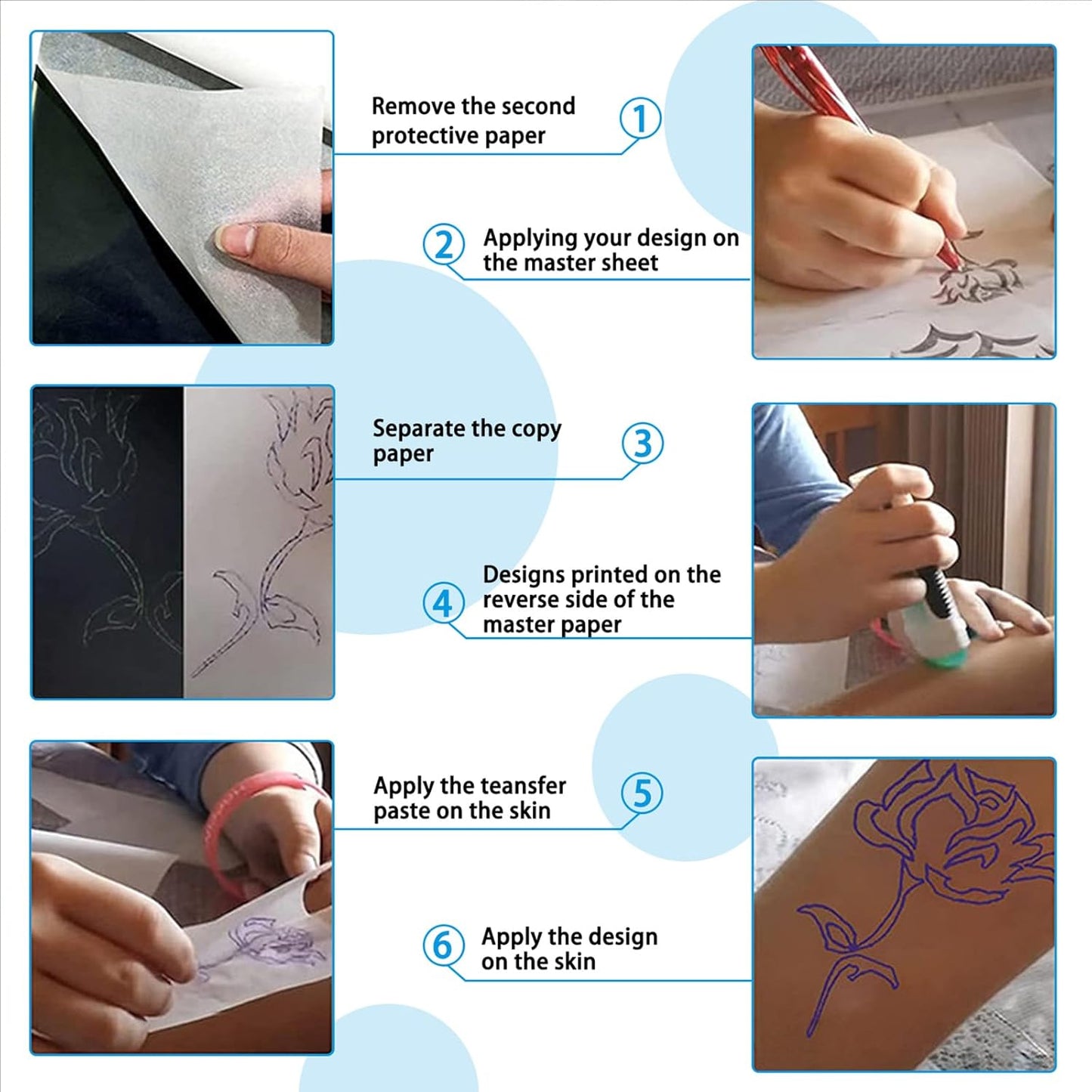 2025 NEW Extended Tattoo transfer paper,100 Sheets Premium Stencil Transfer Paper for Tattooing，4 Layers 8.5" X 16.5"