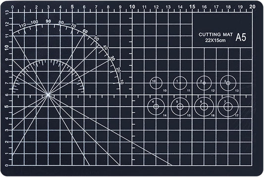 A5 Cutting Mat, Self Healing Sewing Mat, Craft Mat Double Sided 3-Ply Craft Cutting Board for Sewing Crafts Leather Fabric Scrapbooking Project Art Supplies, 8.6“ x 5.9”, Black