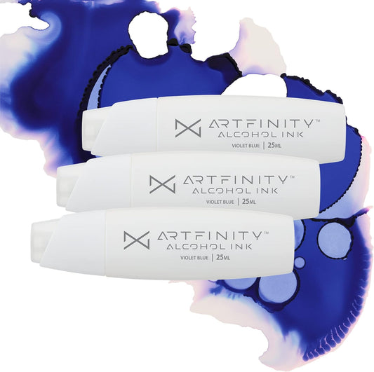 Alcohol Inks 3 Pack - Vibrant, Professional, Dye-Based Alcohol Inks for Artfinity Alcohol Markers, Artists, Drawing, & More! - Violet Blue BV2-7