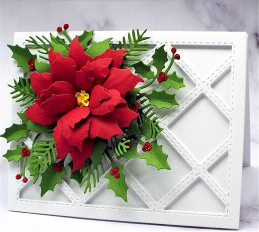 Mvchifay Cutting Dies for Card Making Metal Die-Cuts Scrapbooking Tool Hollow Frame DIY Craft Punch Template Embossing for Paper Album Decor (Diamond Frame-14.3x11.1cm)